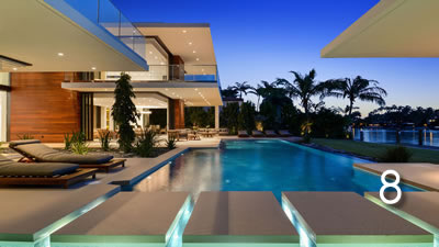 Miami Beach Floating Coping Pool with Vanishing Edge